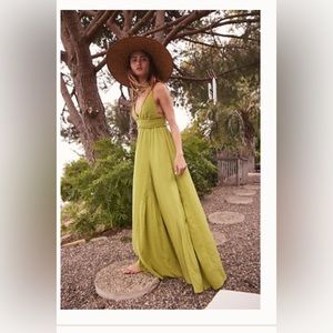 Free People Heat Haze Maxi dres in Pear Liqueur